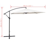 thumbnail of Parasol de jardin en porte-à-faux 3 m blanc sable Modèle Atlas Riviera Élite