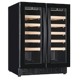 thumbnail of Weinkühlschrank VINCOOL für 40 Flaschen | 2x Glastür + LED & 1x Zone | 100 Ltr, HxBxT 82x59,5x57cm | +5/+20°C | Schwarz | + CHEFGASTRO Geschirrtuch