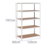 thumbnail of Helloshop26 - Étagère charge lourde 120 x 60 x 197 cm supporte 5 x 150 kg gris robuste garage atelier outils 14_0005175