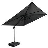 thumbnail of Gastro Ampelschirm Rome Grau, quadratisch, 3 × 3 m, 8 Streben, 210 g/m² Polyester, wasserabweisend, höhenverstellbar, 360° drehbar, ohne Volant