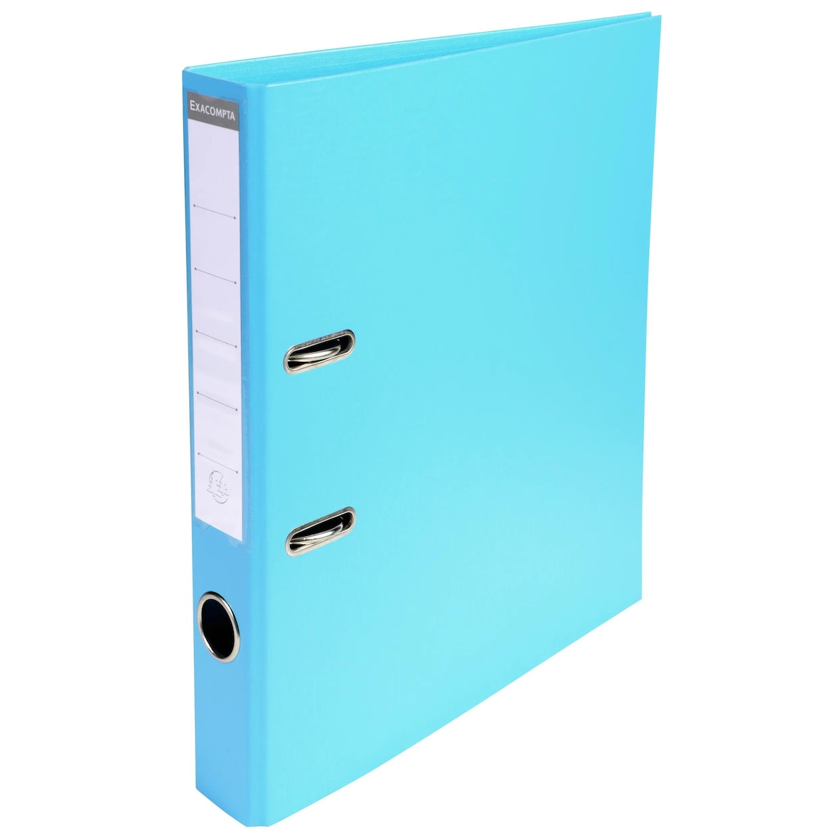 Exacompta  Cod. 53502E - Registratore a leva Prem'Touch dorso 50mm, esterno/interno rivestito con PVC - 29x32cm azzurro  - Confezione da  10 pz.