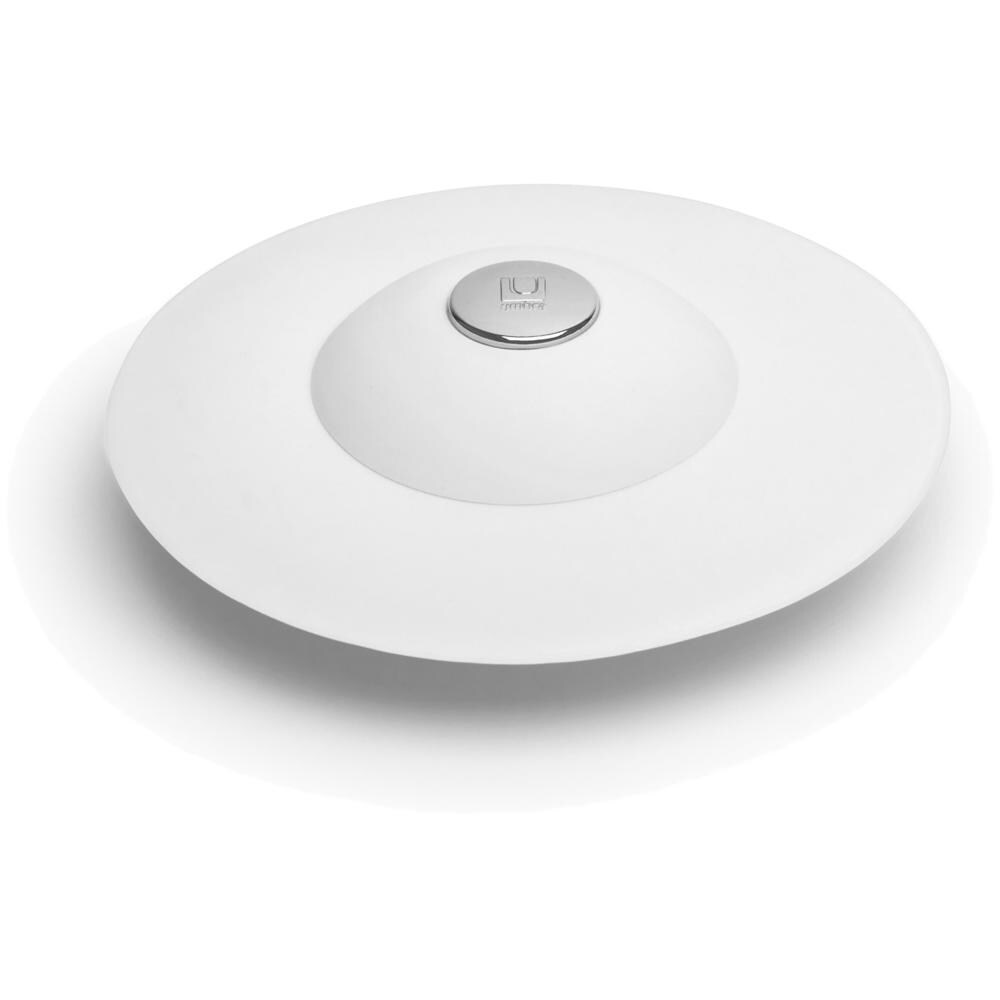 Umbra Flex Badewannenstöpsel und Haarsieb, Abflusssieb, Silikon, Weiß, Ø 9 cm, 023464-660