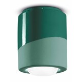 thumbnail of Plafoniera Piccola Vintage Decò Pi Ceramica Verde Bottiglia 1 Luce E27