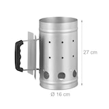 thumbnail of Relaxdays Anzündkamin, aus Stahl, Grillkohleanzünder für BBQ, Kamin, Grills, H x D: 27 x 16 cm, Grillstarter, silber