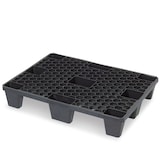 thumbnail of 5x Kunststoffpalette im halben Euromaß, 800x600x140 mm, schwarz, durchbrochen