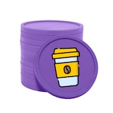thumbnail of CombiCraft Koffie-To-Go consumptiemunten paars - Ø29mm enkelzijdig bedrukt - 100 stuks
