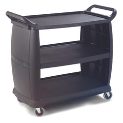 1 x Abräum und Transportwagen Black Beauty, mit 3 Borden, Farbe: schwarz, Maße: L 106,68cm x B 58,42 cm x H 95,25cm