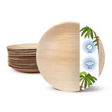 thumbnail of onlyleaf 200 Stück Einwegteller Ø 23cm Palmblatt-Teller, rund, biologisch abbaubar, umweltfreundlich, kompostierbar, wiederverwertbar, Wegwerfteller