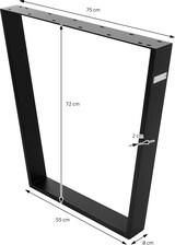 thumbnail of ML-Design Tischbeine 2er Set Trapez 75x72 cm Schwarz | V-Form Stahl 8x2 cm, Industrial Tischgestell Esstisch Möbelfüße