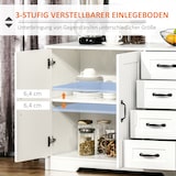 thumbnail of Sideboard MDF Weiß 105x40x76 cm mit 4 Schubladen, verstellbarem Einlegeboden und Kippschutz