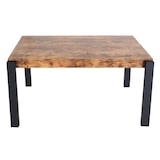 thumbnail of Eettafel HWC-L53, tafel keukentafel eetkamertafel, industrieel metaal 140x80cm ~ donker wild eiken