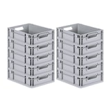 thumbnail of PROREGAL SparSet 10x Eurobox NextGen Economy, Griffe offen, HxBxT 12x30x40cm, 11 Liter, Eurobehälter, Box, Transportbehälter