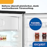 thumbnail of Exquisit Kühlschrank mit Gefrierfach, 4-Sterne-Gefrieren, 2 Glasablagen, 107l Nutzinhalt, Innenbeleuchtung, 37 Dezibel, KS515-4-051C inoxlook-az