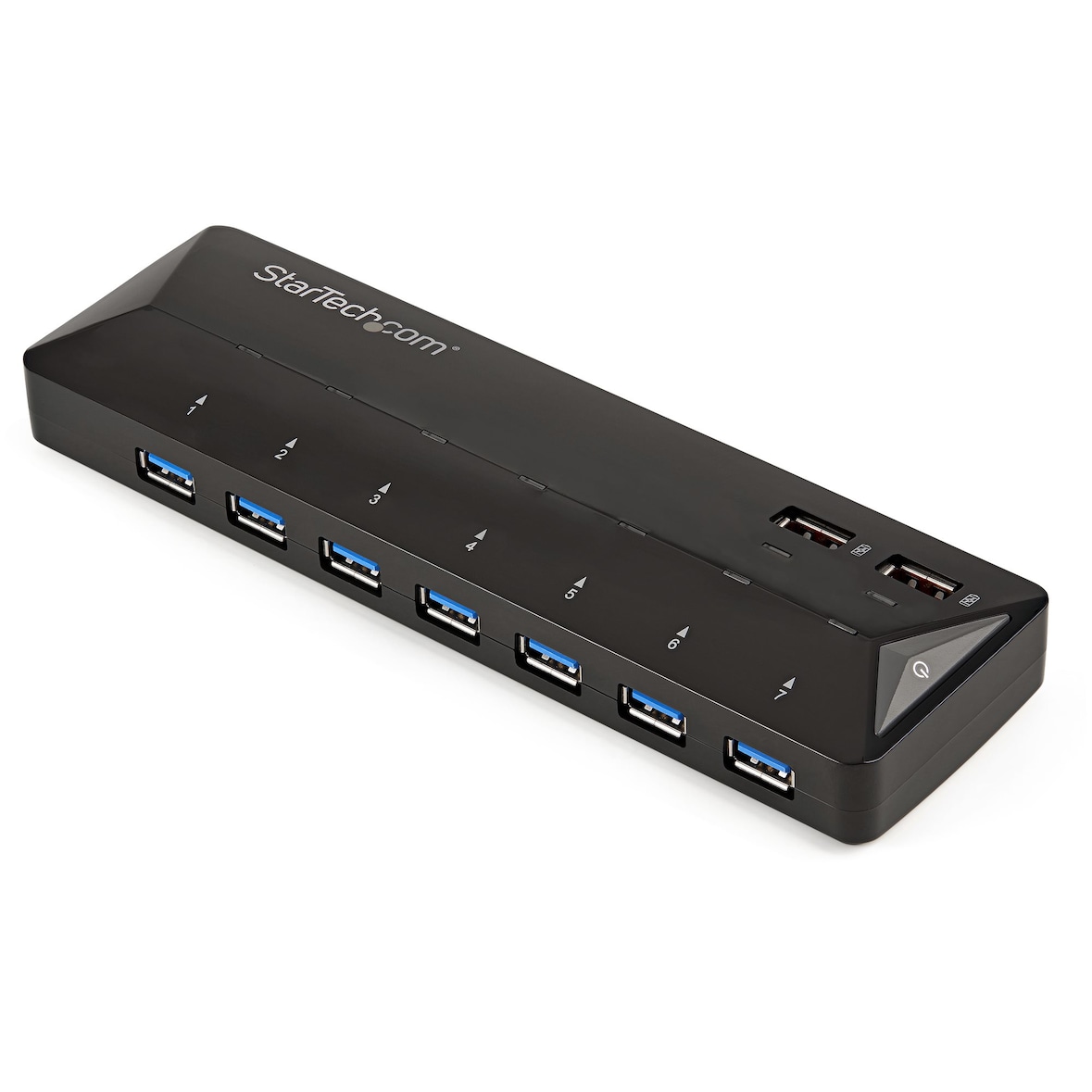StarTech.com 7 Port USB 3.0 Hub plus dediziertem Ladeport - 2 x 2,4A Port - USB-Umschalter für die gemeinsame Nutzung von Peripheriegeräten