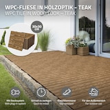 thumbnail of ECD Germany – WPC Terrassenfliesen – 30x30 cm Teak 2m² | Klickfliesen Holzoptik für Balkon & Terrasse