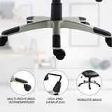 thumbnail of Bürostuhl ergonomisch höhenverstellbar 124x68x73 cm Schwarz mit Wippfunktion 360 Grad drehbar gepolstert Kunstleder Metallgestell