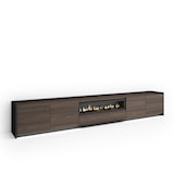 thumbnail of TV-Meubel, Lowboard, 310x50x37 cm, Voor tv's tot 80", Elektrische haard, LED, Donkere eik en Zwart