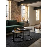 thumbnail of Runde Couchtische, 2er Set, Mango Massivholz/Steinoptik, Modernes Design. 60x60x36 cm | Kadima Design