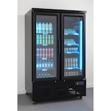 thumbnail of Expositor frigorífico para bebidas, preto, 2 portas de vidro, refrigeração ventilada, LED multicolor, 190 x 122 x 76 cm, 744L, Polar Série G GP485