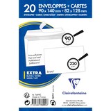 thumbnail of Clairefontaine 10x Set mit 20 Umschlägen haftklebend 90x40mm + 20 Karten 82x128mm - Weiß 7699C