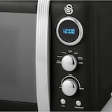thumbnail of Swan SM22030LB Retro Microondas Digitais 20L, 5 Níveis de Potência, Função Descongelamento, Temporizador, Preto, 800W