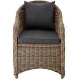 thumbnail of tectake Conjunto de 4 cadeiras de jardim em rattan e alumínio + 2 almofadas  Natural