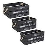 thumbnail of Lot de 3 Caisses de rangement Cagettes en Bois Gris et Corde
