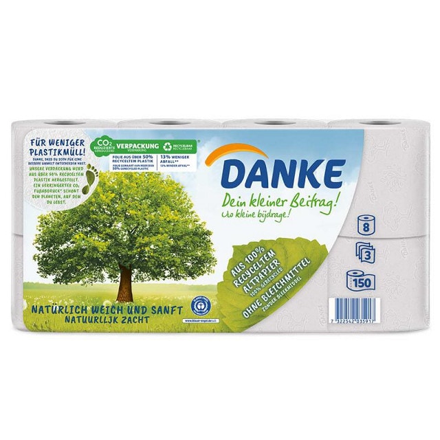 Danke toiletpapier 3-laags  7x 8 rollen