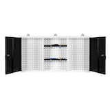 thumbnail of Helloshop26 - Armário de ferramentas de parede cinza prateleira de ferramentas de armazenamento de oficina 120 cm branco preto 16_0002549