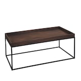 thumbnail of Mesa de centro HWC-K71, mesa de centro mesa auxiliar, madera maciza metal 46x110x60cm ~ marrón oscuro