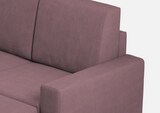 thumbnail of Sakar 2-Sitzer-Sofa (zwei 60-cm-Sitze) + Pouf, Außenmaße L.148 T.155, Pflaumenfarbe