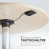 thumbnail of bümö Säulenhubtisch höhenverstellbar, Stehtisch Büro, Bistrotisch eckig 80 x 80 cm - Besprechungstisch weiß, Stehtisch Holz-Platte, Säule aus Metall