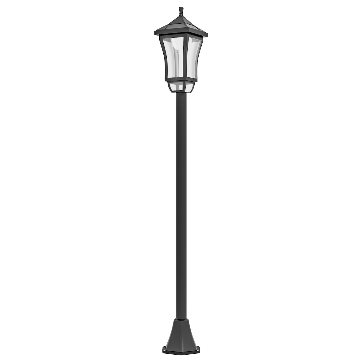 Outsunny farola solar luz solar de exterior con panel solar encendido y apagado automático IP44 para terraza patio 15x15x127 cm negro