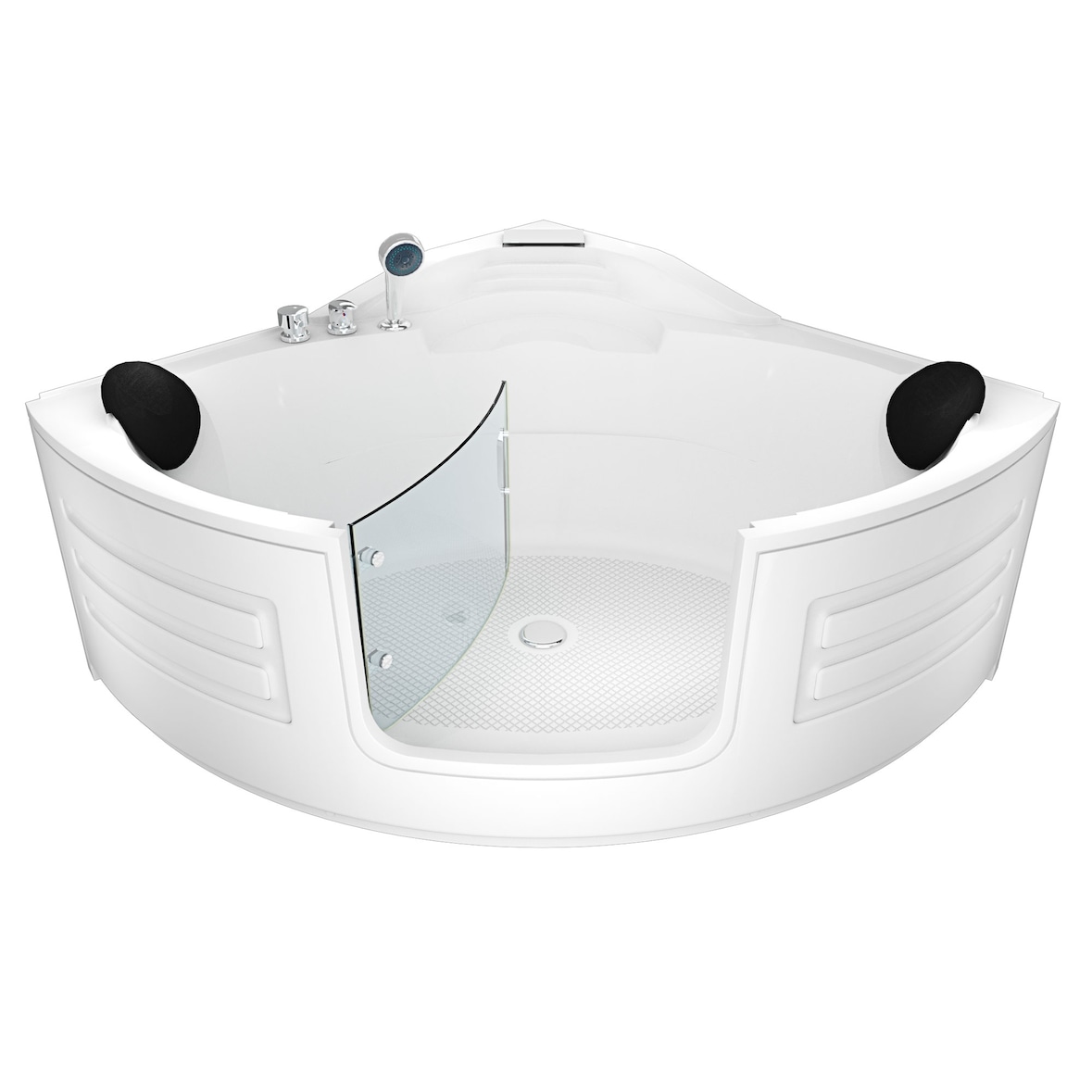 Pool Badewanne Eckwanne Wanne S70-EH 150x150cm mit Tür Walk-in-Pool