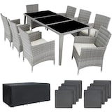 thumbnail of tectake Conjunto de ratán y aluminio MENORCA  gris claro - 403752