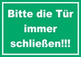 thumbnail of Schild Bitte die Tür immer schließen grün-weiss A0 Rückseite selbstklebend