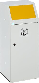 thumbnail of PROREGAL Robuster Wertstoffsammler mit Fronttür & Inneneinsatz | 90 Liter, HxBxT 105x40x40,5cm | Verzinkter Stahl | Gelb | Mülleimer Abfalleimer