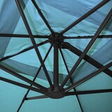 thumbnail of Zweefparasol HWC-A96, parasol 3x3m (Ø4.24m) polyester aluminium/staal 23kg ~ turquoise zonder voet