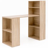 thumbnail of Schreibtisch WL5.693 mit Regal 120 x 120 x 53 cm Sonoma Holz Modern, Schreibtischregal Ablagefächer PC Tisch, Computertisch mit Ablage, Design Tisch