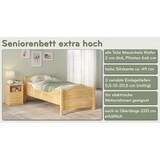 thumbnail of Seniorenbett Komforthöhe Überlänge 90x220 Massivholzbett Matratze Rollrost  60.40-09-220 M