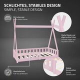 thumbnail of ML-Design Kinderbett Tipi 70 × 140 cm Rosa – Kiefernholz, mit Rausfallschutz & Lattenrost, Hausbett mit Zaun/Bodenbett