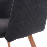 thumbnail of Silla de comedor HWC-D71, silla silla de cocina, diseño retro, reposabrazos tela/textil ~ gris antracita