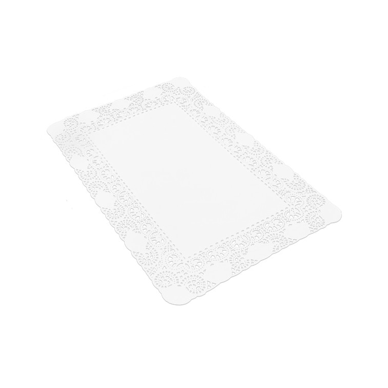 MONOUSO - Blonda de Papel Calada Blanca Litos 14x24cm (250 Uds)