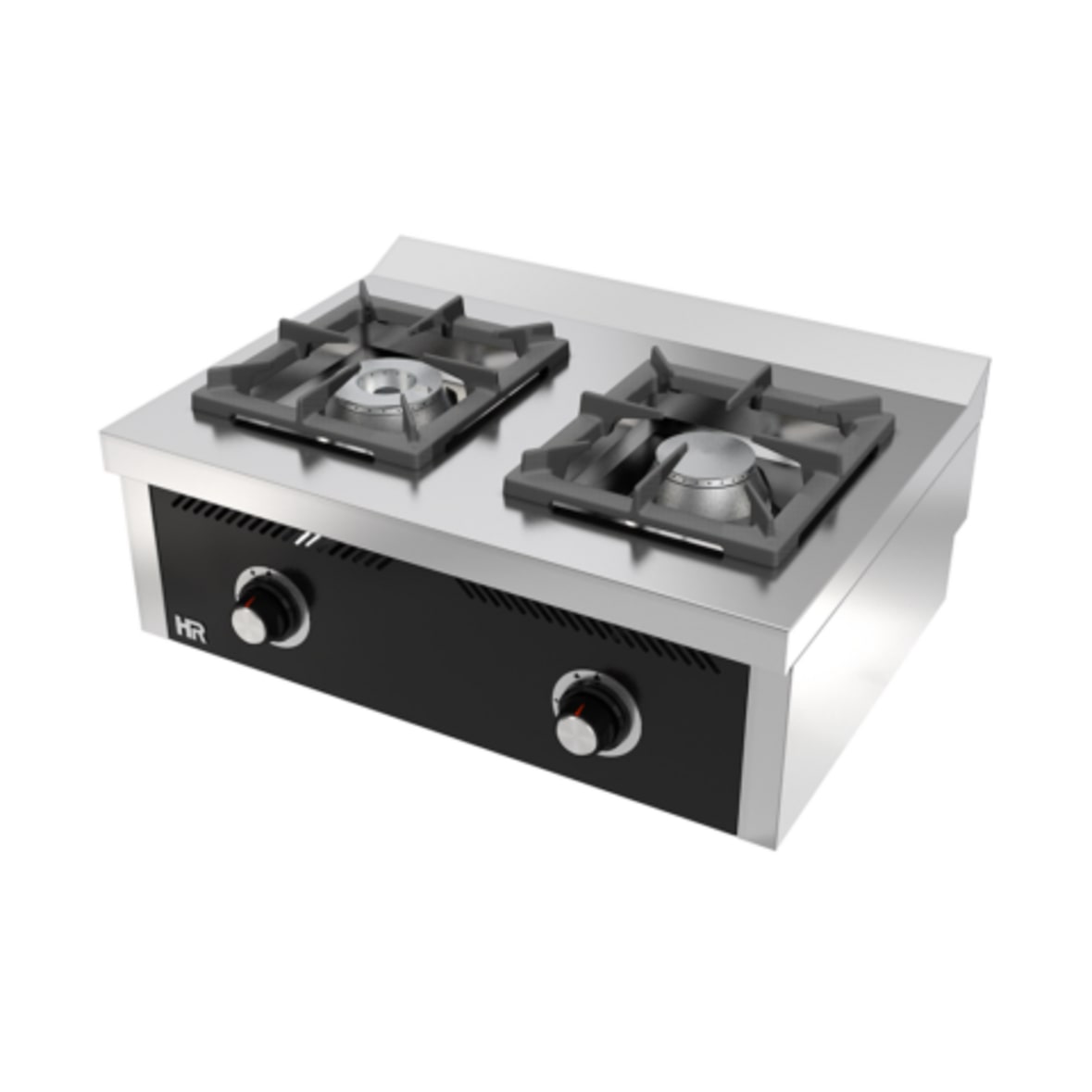 HR FAINCA Fogón A Gas Serie 600 Para Colocar - 2 Quemadores 1X8,5Kw Y 1X6,8Kw - 800X600X345 C2F600S