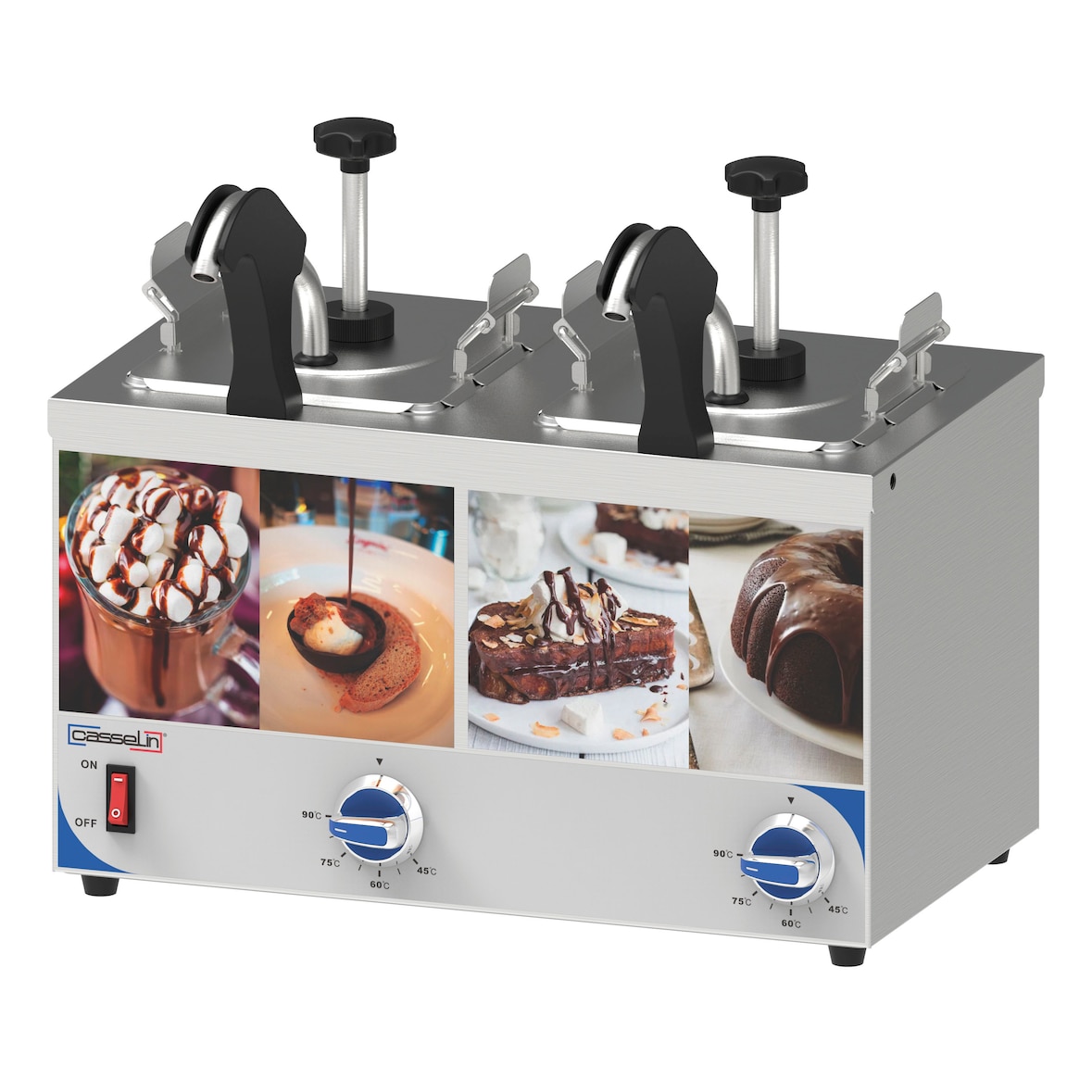 Sausdispenser met pomp en dubbele verwarmde tuit CDSPBC2 Casselin