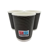 thumbnail of 500 Kaffeebecher Coffee to go 200ml doppelwandig Ø 80x91mm schwarz geriffelt