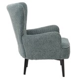 thumbnail of Loungestoel HWC-K37, cocktail/oor fauteuil Gestoffeerde stoel retro vintage stof chenille (500g/m²) Oeko-Tex ~ blauw-groen