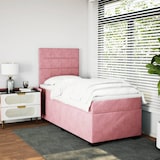 thumbnail of vidaXL Boxspringbett mit Matratze Rosa 90x200 cm Samt