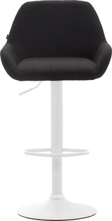 thumbnail of DELUKE® Barhocker 2er Set DUBLIN - Schwarz, Stoff, Weiß | Barhocker mit Lehne Barstuhl Tresenhocker Tresenstuhl Kneipenhocker Kneipenstuhl
