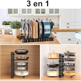 thumbnail of Organizador y Soporte de Sartenes y Ollas, Estante de Sartenes con 8 compartimiento Ajustable